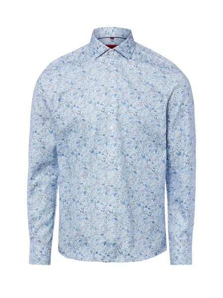 Finshley & Harding koszula biznesowa Mężczyźni Slim Fit Bawełna niebieski, 42. Niebieskie koszule męskie Finshley & Harding, m, bez wzorów, z bawełny, bez kołnierzyka, bez ramiączek. Za 199.95 zł.