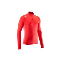 Bluza RUN WARM. Czerwone bluzy bez kaptura męskie KALENJI, xl, z elastanu. Za 39.99 zł.