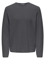 ONLY & SONS Sweter w kolorze szarym rozmiar: XXL. Szare swetry męskie Only & Sons, xxl, bez wzorów, z bawełny, bez kołnierzyka. Za 61.46 zł.