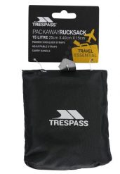 Trespass Reverse - Składany plecak 15l czarny. Czarne plecaki damskie Trespass, bez wzorów. Za 163.99 zł.