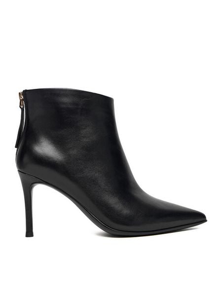 Eva Minge Botki EO-DEN-GLC6303-4-361 Czarny. Czarne botki damskie Eva Minge, ze skóry, bez obcasa, na szpilce, bez zapięcia. Za 479.99 zł.