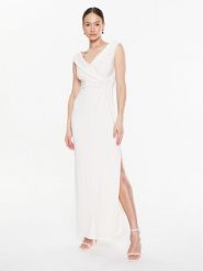 Lauren Ralph Lauren Sukienka wieczorowa 253863940001 Écru Slim Fit. Sukienki damskie Lauren Ralph Lauren, bez wzorów, z syntetyku, wizytowe, bez kołnierzyka, bez ramiączek. Za 769.99 zł.