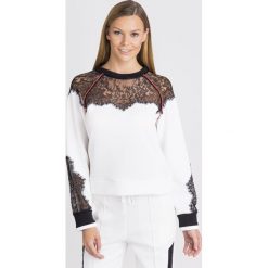 BLUZA PINKO Z KORONKĄ. Białe bluzy bez kaptura damskie Pinko, z bawełny. Za 573.00 zł.
