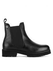 MEXX Sztyblety MICP1710743W PUR MOBI Czarny. Czarne botki damskie Mexx, ze skóry, bez obcasa, na płaskiej podeszwie, bez zapięcia. Za 349.99 zł.