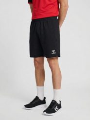Szorty Hummel Essential. Czarne szorty damskie HUMMEL, bez wzorów, z dzianiny, klasyczne, z standardowym stanem. Za 102.00 zł.