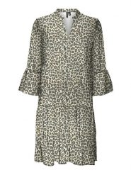 Vero Moda Sukienka w kolorze beżowo-brązowym rozmiar: XL. Brązowe sukienki damskie Vero Moda, s, bez wzorów, z materiału, bez kołnierzyka, bez ramiączek, mini. Za 122.96 zł.