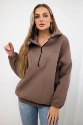 Bluza z kapturem mocca. Bluzy z kapturem damskie KESI, l, z bawełny. Za 218.51 zł.