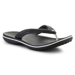 Klapki Crocs Crocband Flip Black U 11033-001 czarne. Czarne klapki damskie bez wzorów, bez obcasa. Za 271.50 zł.