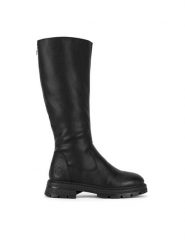 Rieker Kozaki Z9856-00 Czarny. Czarne kozaki damskie Rieker, ze skóry, bez obcasa, na płaskiej podeszwie. Za 367.00 zł.