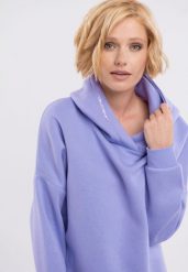 Bluza oversize B-VENA. Fioletowe bluzy z kapturem damskie Volcano, m, z bawełny. Za 159.99 zł.