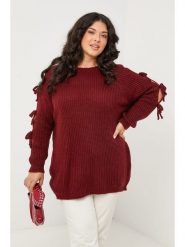 Curvy Lady Sweter w kolorze bordowym rozmiar: 48/50. Czerwone swetry klasyczne damskie Curvy Lady, bez kołnierzyka. Za 156.98 zł.
