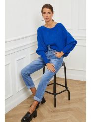 Joséfine Sweter "Egale" w kolorze niebieskim rozmiar: S. Niebieskie swetry klasyczne damskie Joséfine, s, z kaszmiru, bez kołnierzyka. Za 173.99 zł.