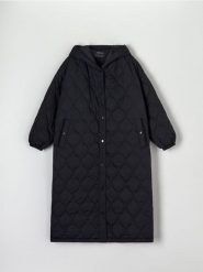 Płaszcz oversize - czarny. Czarne płaszcze damskie Sinsay, l, bez wzorów. Za 159.99 zł.