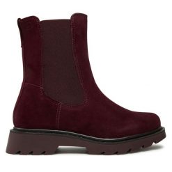 Sztyblety Tamaris. Czerwone botki damskie Tamaris, bez obcasa, na płaskiej podeszwie, bez zapięcia. Za 519.99 zł.