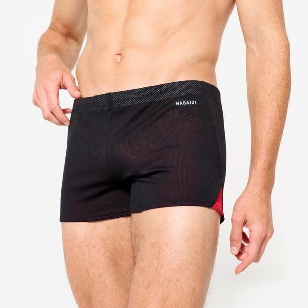 Bokserki pływackie męskie Nabaiji 900 spowalniające Drag Suit. Czarne kąpielówki męskie NABAIJI, m, bez wzorów, z materiału, do pływania. Za 99.99 zł.