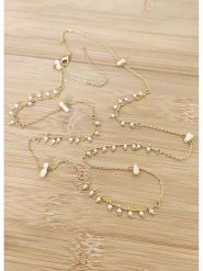 La Asena Pozłacany naszyjnik - dł. 65 cm rozmiar: onesize. Białe naszyjniki damskie La Asena, pozłacane. Za 96.37 zł.