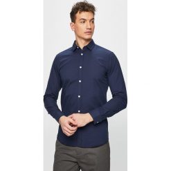 Selected - Koszula. Niebieskie koszule męskie Selected, l, bez wzorów, z bawełny, bez kołnierzyka, bez ramiączek. W wyprzedaży za 59.90 zł.