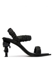 KARL LAGERFELD Sandały KL39116 Czarny. Czarne sandały damskie Karl Lagerfeld, bez wzorów, ze skóry, bez obcasa, na słupku. Za 759.99 zł.