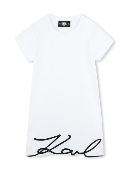Karl Lagerfeld Kids Sukienka codzienna Z30454 S Biały Regular Fit. Białe sukienki dziewczęce Karl Lagerfeld Kids, bez wzorów, z bawełny, bez ramiączek. Za 219.99 zł.