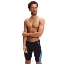 Kąpielówki męskie spodenki kąpielowe Speedo Allover V-Cut. Niebieskie kąpielówki męskie Speedo, m, bez wzorów, do pływania. Za 209.99 zł.