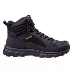 Buty Elbrus Hixon Mid Wp 92800442320 czarne. Czarne buty trekkingowe męskie z gumy, bez zapięcia. Za 495.94 zł.