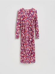 Sukienka z wiskozą - wielobarwny. Sukienki damskie Reserved, l, bez wzorów, z wiskozy, bez kołnierzyka, bez ramiączek, dopasowane. Za 179.99 zł.