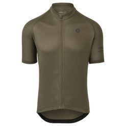 Męska koszulka rowerowa krótki rękaw oddychająca oliwkowa. Zielone t-shirty sportowe męskie Agu, na lato, m, z materiału, bez ramiączek, rowerowe. Za 318.55 zł.