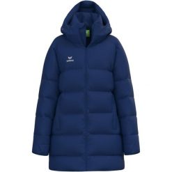 Damska długa kurtka Erima. Niebieskie kurtki damskie Erima, bez wzorów, z puchu, bez kaptura. W wyprzedaży za 461.50 zł.