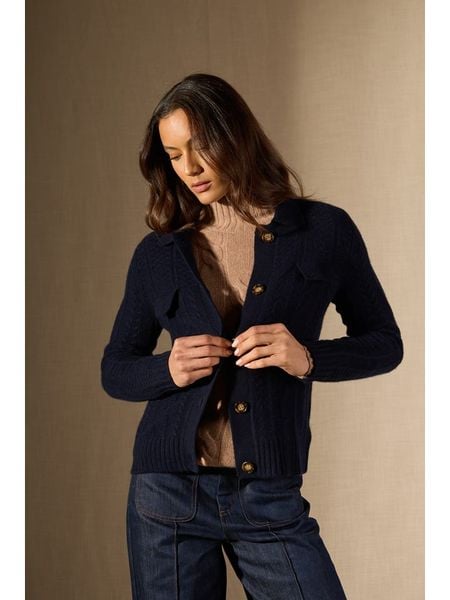 Perfect Cashmere Kaszmirowy kardigan "Friume" w kolorze granatowym rozmiar: M. Niebieskie kardigany damskie Perfect Cashmere, m, bez wzorów, z kaszmiru. Za 592.99 zł.