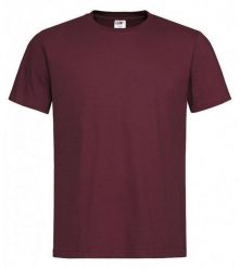 Bordowy Bawełniany T-Shirt Męski Bez Nadruku -STEDMAN- Koszulka, Krótki Rękaw, Basic, U-neck. Czerwone t-shirty męskie Stedman, l, bez wzorów, z bawełny, bez kołnierzyka. Za 45.00 zł.