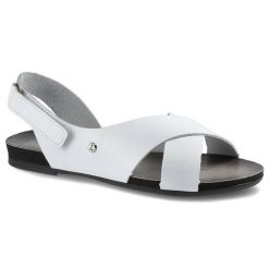 Białe Sandały Lemar Damskie Wygodne Buty Na Lato. Białe sandały damskie Lemar, bez wzorów, ze skóry, bez obcasa. Za 179.00 zł.