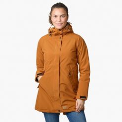 Kurtka zimowa turystyka damska Swedemount Sarek Insulated Coat wodoodporna. Brązowe kurtki damskie SWEDEMOUNT, na zimę, bez wzorów, z tkaniny, bez kaptura. Za 499.99 zł.