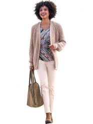 Heine Dżinsy - Slim fit - w kolorze beżowym rozmiar: 44. Brązowe jeansy damskie Heine, z podwyższonym stanem. Za 74.11 zł.