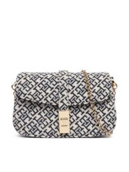 Tommy Hilfiger Torebka Th Heritage Chain Cross Jacquard AW0AW19320 Granatowy. Niebieskie torebki wieczorowe Tommy Hilfiger, bez wzorów, z materiału, wizytowe, bez kołnierzyka, bez ramiączek. Za 569.99 zł.