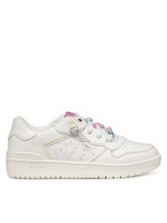 Geox Sneakersy J Washiba J45HXD 54 C0406 S Biały. Białe buty sportowe dziewczęce Geox, bez wzorów, ze skóry, bez zapięcia. Za 159.99 zł.