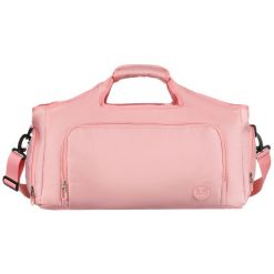 Weekendowa torba podróżna z poliestru w różowym kolorze zamykana na suwak Peterson PTN 24480. Czerwone torby podróżne damskie Peterson, bez wzorów. Za 149.99 zł.