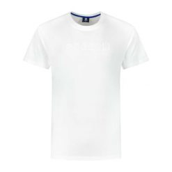 Koszulka sportowa Rogelli z krótkim rękawem - T-shirt graficzny. Białe t-shirty męskie Rogelli, l, bez wzorów, z bawełny, bez kołnierzyka. Za 179.20 zł.