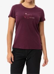 Koszulka z nadrukiem damska Vaude Cyclist T-Shirt V. Czerwone t-shirty damskie Vaude, s, bez wzorów, z bawełny, bez kołnierzyka. Za 126.49 zł.