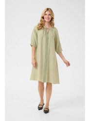 Cream Lniana sukienka w kolorze oliwkowym rozmiar: XS. Brązowe sukienki damskie Cream, xs, bez wzorów, ze lnu, bez kołnierzyka, bez ramiączek, midi. Za 195.99 zł.