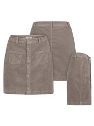 Eight2Nine Spódnica sztruksowa w kolorze szarobrązowym rozmiar: XL. Brązowe spódniczki damskie Eight2Nine, xl, bez wzorów, ze sztruksu, z podwyższonym stanem, mini. Za 82.99 zł.