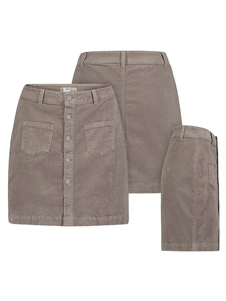 Eight2Nine Spódnica sztruksowa w kolorze szarobrązowym rozmiar: XL. Brązowe spódniczki damskie Eight2Nine, xl, bez wzorów, ze sztruksu, z podwyższonym stanem, mini. Za 82.99 zł.