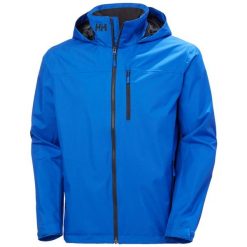 Kurtka wodoodporna z kapturem Helly Hansen Crew 2.0. Niebieskie kurtki męskie Helly Hansen, bez wzorów, sportowe, z kapturem. Za 714.50 zł.