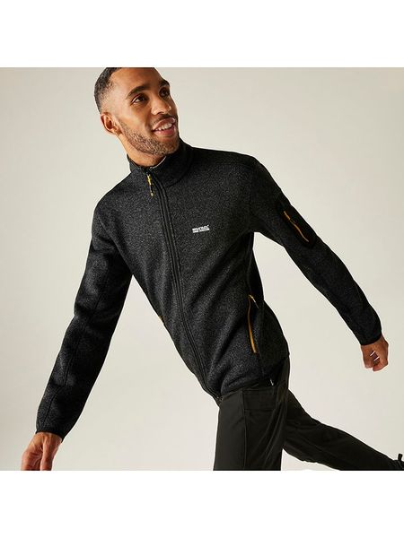 Regatta Kurtka polarowa "Newhill" w kolorze czarnym rozmiar: L. Czarne kurtki męskie Regatta, l, bez wzorów, z polaru, bez kaptura. Za 144.24 zł.