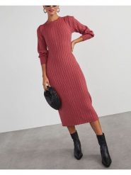 Milan Kiss Sukienka dzianinowa w kolorze różowym rozmiar: L. Różowe sukienki damskie Milan Kiss, na co dzień, l, bez wzorów, z dzianiny, bez kołnierzyka, bez ramiączek, midi, proste. Za 165.99 zł.