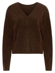 MOSS COPENHAGEN Kardigan "Milania" w kolorze ciemnobrązowym rozmiar: S/M. Brązowe kardigany damskie MOSS COPENHAGEN, m, bez wzorów, z poliamidu. Za 213.18 zł.