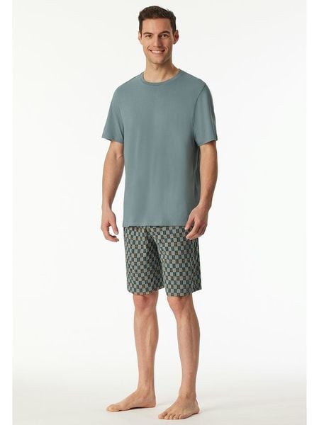 Schiesser Piżama w kolorze turkusowym rozmiar: 48. Niebieskie piżamy męskie Schiesser, bez wzorów, z bawełny, bez ramiączek. Za 108.99 zł.
