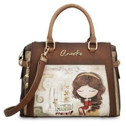 Brązowa Duża Damska Torebka Anekke. Brązowe torebki klasyczne damskie Anekke, z aplikacjami, duże, zdobione, bez dodatków. Za 449.00 zł.