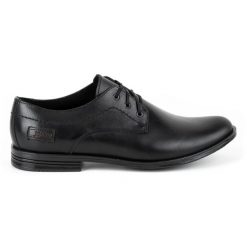 Joker Buty męskie wizytowe skórzane 328J czarne. Czarne buty wizytowe męskie z jeansu, bez zapięcia. Za 351.82 zł.