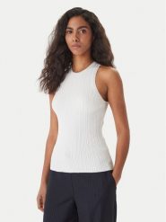 HUGO Top Sarepla 50539890 Écru Slim Fit. Topy damskie Hugo, l, bez wzorów, z wiskozy, bez kołnierzyka. Za 429.99 zł.