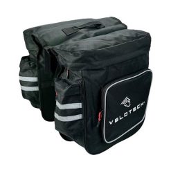 Torba rowerowa Velotech, dwuczęściowa, tradycyjna. Czarne torebki klasyczne damskie VELOTECH, bez wzorów, z materiału, bez dodatków. Za 139.53 zł.